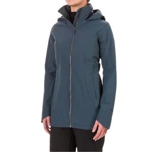 Marmot Lea Hooded Waterproof Rain Jacket Women's XL Blue/Teal X-Large